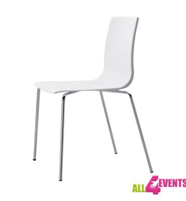 3 Outdoor white stackable chair